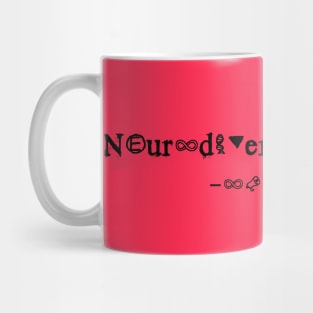 Neurodiverse Solidarity Text on light background Mug